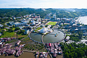 Aerial view of Bandar Seri Begawan, the capital of Brunei, Bandar Seri Begawan, Brunei