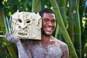 A Goroka mudman with his head dress off, Goroka, Eastern Highlands, Papua New Guinea