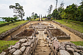 Ceremonial platform at Candi Cetho, a Javanese-Hindu temple located on the western slope of Mount Lawu, Central Java, Indonesia