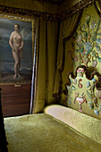The black and yellow bedroom, Burghley House, Stamford, Lincolnshire, England
