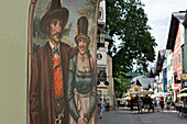 A wall painting at a traditional clothing store in Kitzbuehel. Kitzb