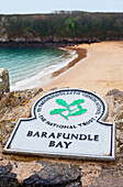 'Barafundle Bay along the Pembrokeshire Coast Path; Pembrokeshire, Wales'