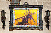 'Painting of Jesus Christ carrying his cross; Jerez de la Frontera, Andalusia, Spain'