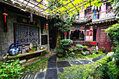 Interior garden of a house, Hongcun, Anhui, China