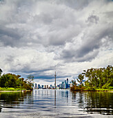 'Overcast skyline taken from the Toronto Islands; Toronto, Ontario, Canada'