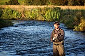 fly fishing along the risle river, la neuve-lyre (27) eure, france