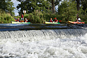 small rapids, whitewater rafting on the risle river, brionne, (27) eure, france