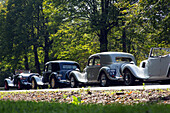 parade of collector cars, 80 years of the front-wheel drive 'traction avant', legendary car in the park of the chateau saint-simon, la ferte-vidame, eure-et-loir (28), france