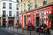 terrace of the cafe de l'industrie, bastille quarter, rue saint-sabin, paris (75), france