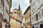 street scene, historic street, prague, bohemia, czech republic