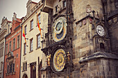 astronomical clock on the square in the old city, prague, bohemia, czech republic