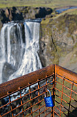 fagrifoss falls on the route leading to the volcano laki, southern iceland, europeiceland, europe