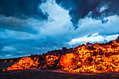 site of the eruption of the volcano holuhraun spewing out lava and toxic gasses (sulphur dioxide) over northern europe, bardarbunga volcanic system, f910, north of the glacier dyngjujokull in the glacier vatnajokull glacier, highlands, northeast iceland, 