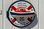 piggy bank, moneybox to help the rescue workers of the snsm, national society for sea rescue, pleneuf-val-andre, (22) cotes-dÆarmor, brittany france