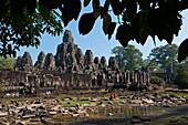Camdodia, Siem Reap Province, Siem Reap Town, Angkor Temples, Site World Heritage of Humanity by Unesco in 1992, Bayon temple (13th century)