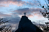 Corcovado mountain with Christ the Redeemer at the top in Rio de Janeiro, Brazil, South America