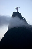 Corcovado mountain with Christ the Redeemer at the top in Rio de Janeiro, Brazil, South America