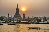 Thailand, Bangkok City, Wat Arun at sunset