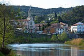 France,Gard(30) alès district Rochebelle view from the banks of the Gardon