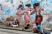 Wall painting in Santa Teresa,  Rio de Janeiro,Brazil,South America