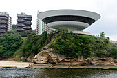 Niteroi Contemporary Art Museum built by the brazilian  architect Oscar Niemeyer in Rio de Janeiro,Brazil,South America