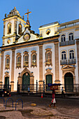 Dominican church of the Third order of Sao Domingos Gusmao-XVIII century Portuguese architecture in Rococo style-facade on Terreiro de Jesus square in Salvador da Bahia, the city of the Holy Saviour of the Bay of all Saints on the northeast coast of Brazi