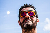 Bearded Man Wearing Polarized Sunglasses