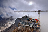 Construction in summer 2015 on the Summit of the Zugspitze, Zugspitze, Garmisch-Partenkirchen, Upper Bavaria, Bavaria, Germany