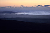 Mist at the Indian Ocean after sunset, Grootbos Nature Reserve, South Africa, Africa