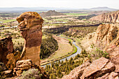 High angle view of Smith Rock State Park, Oregon, United States