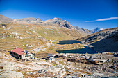 Refuge Citta di Chivasso. Lakes of Nivolet, Valsavarenche, Gran Paradiso National Park, Alpi Graie (Graian Alps), Italy, Europe