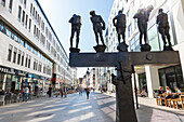 Sculpture by Bernd Goebel in Grimmaische Street, city center of Leipzig, Saxony, Germany, Europe