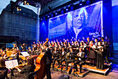Orchester and German Chinese choir at the Bachfest Leipzig 2015, Bach Academy, town hall, market place, Leipzig, Saxony, Germany