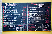 Tapas Menu, Restaurant, Lisbon, Portugal