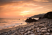 Sunset on Will Rogers Beach, Pacific Palisades, California, United States of America, North America