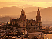 Jaen Cathedral at sunset, Jaen, Andalucia, Spain, Europe