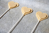 Heart-Shaped Cookie Dough on Sticks
