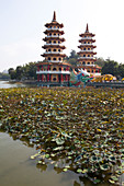 Dragon and Tiger Pagoda, temple at the lake lotus in Kaohsiung, Taiwan, Republik China, Asia