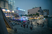 benefit concert at Museum Area at night, Kowloon, Hongkong, China, Asia