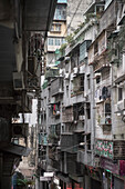 Detail einer heruntergekommenen Hausfassade, Macau, China, Asien