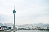 Fernsehturm, Brücke und Skyline von Macau von , China, Asien
