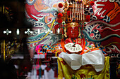 Mazu Figur im Mazu Tempel, Göttin der Seefahrer, traditionelle Architektur, Mazu-Kult, Jincheng, Insel Jinmen, Kinmen, Quemoy, Taiwan, Asien