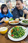 restaurant, typical rice and vegetable dishes, Chinese food in Hong Kong, China, Asia