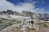 Forcella Col de Pois, Tofana Mountains, View to Cadin Mountains, Dolomites, South Tyrol, Italy