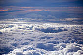View above the clouds from the top of Haleakala National Park, Maui, Hawaii, United States of America
