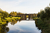Tressel bridge over Sturgeon River, St. Albert, Alberta, Canada