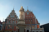 Saint Roland Statue & House Of The Blackheads, Riga, Latvia