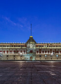 Illuminated Palacio Nacional at night, Mexico City, Federal District, Mexico