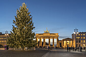 Weihnachtsbaum am Brandenburger Tor, Berlin Mitte, Berlin, Deutschland