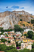 View of Plaka and The Acropolis, Athens, Greece, Europe